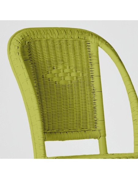 Primavera-coloured lacquered woven rattan chair