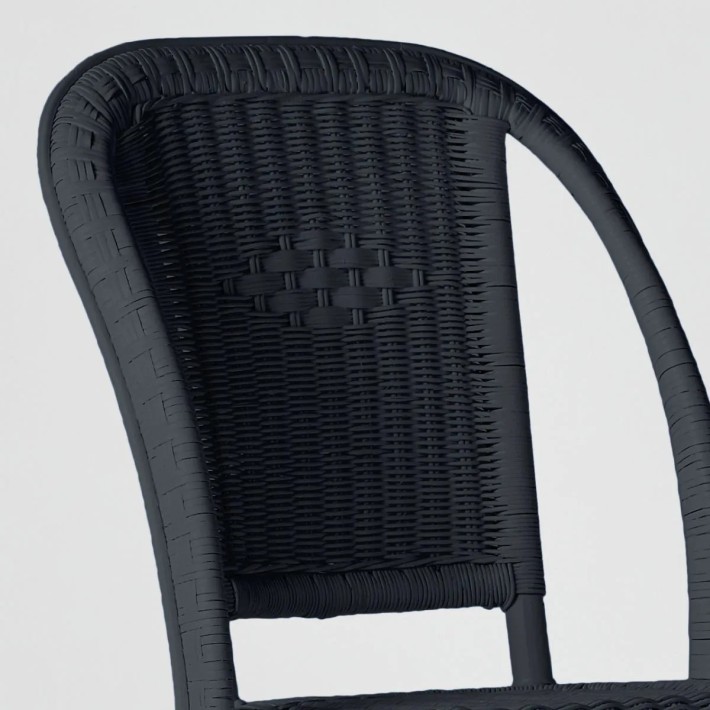 Primavera-coloured lacquered woven rattan chair