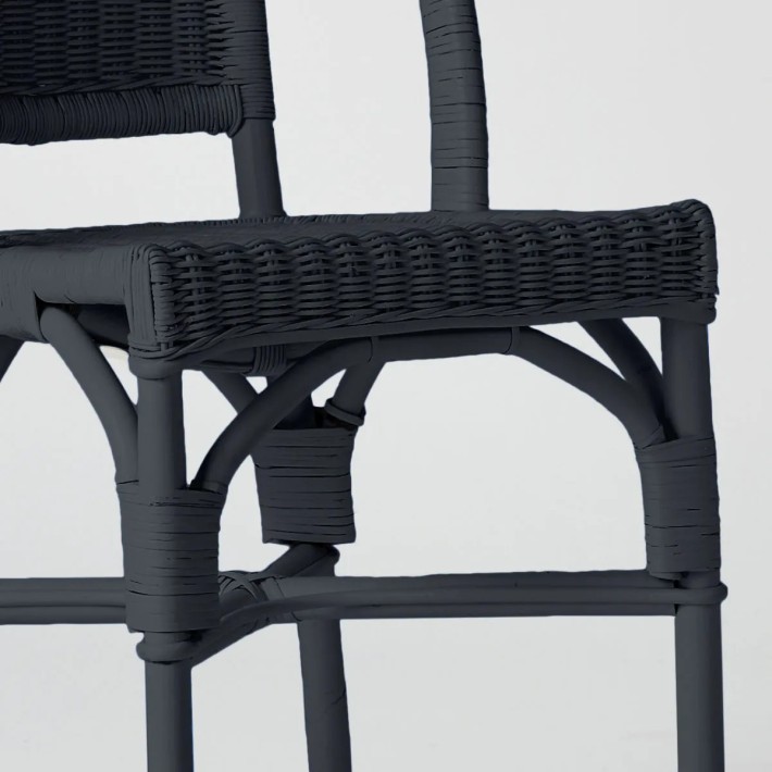 Primavera-coloured lacquered woven rattan chair