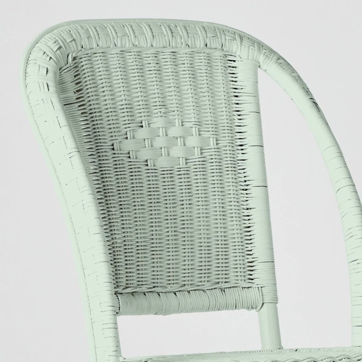 Primavera-coloured lacquered woven rattan chair