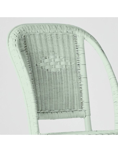 Primavera-coloured lacquered woven rattan chair