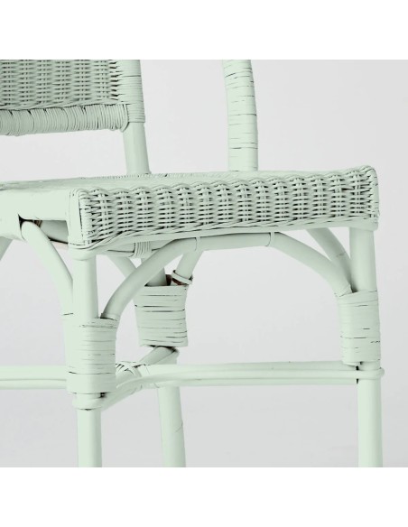 Primavera-coloured lacquered woven rattan chair
