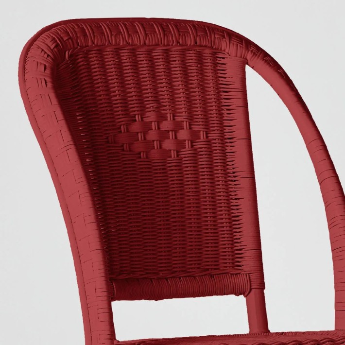 Primavera-coloured lacquered woven rattan chair