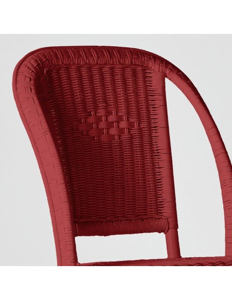 Primavera-coloured lacquered woven rattan chair