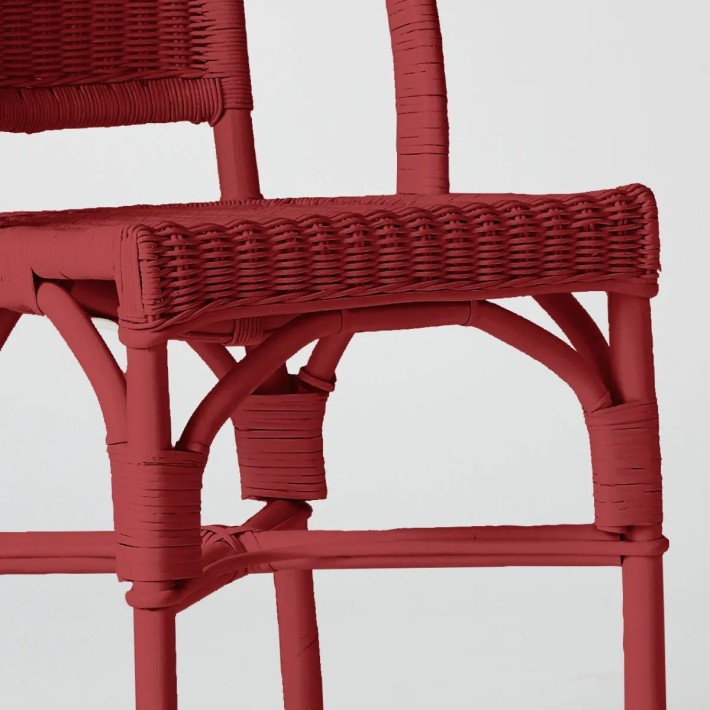 Primavera-coloured lacquered woven rattan chair