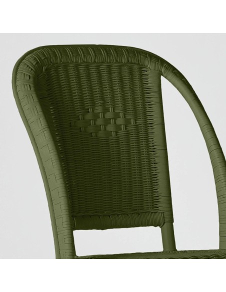 Primavera-coloured lacquered woven rattan chair