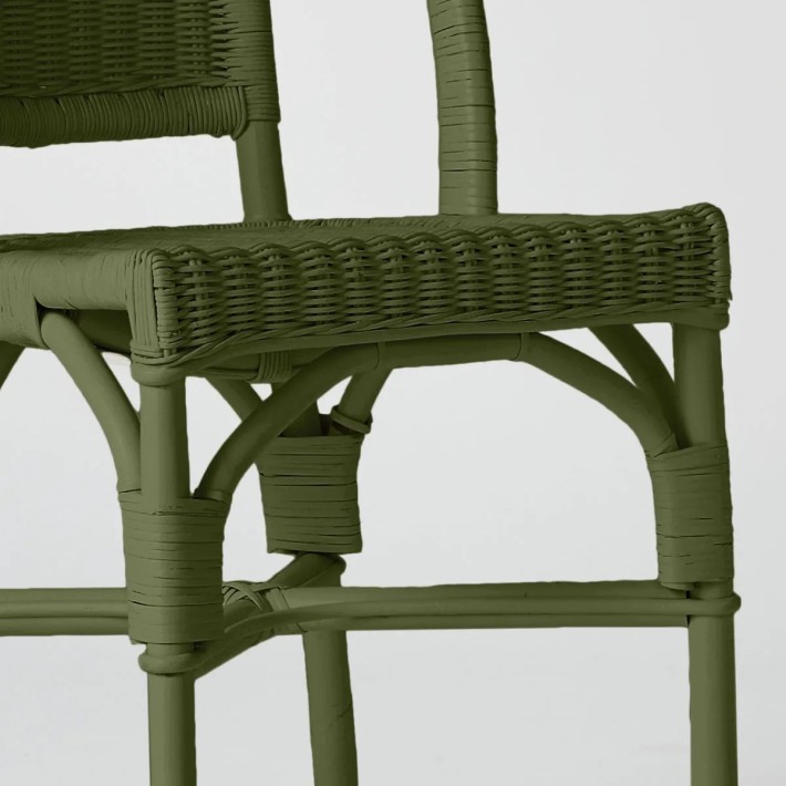 Primavera-coloured lacquered woven rattan chair