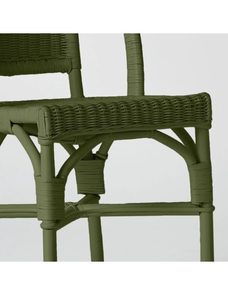 Primavera-coloured lacquered woven rattan chair