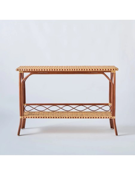 Vue de face, console en rotin BAGATELLE