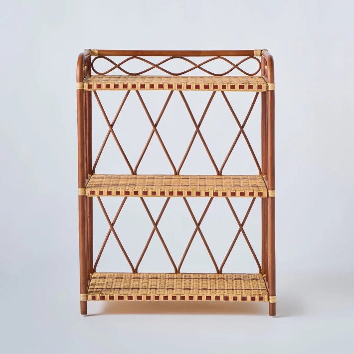 Shelf with rattan frame and weave from the BAGATELLE collection