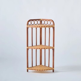BAGATELLE collection rattan corner shelf 2
