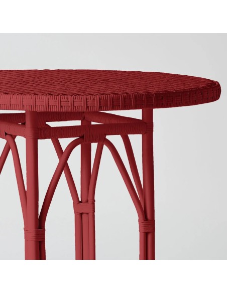 Primavera-coloured lacquered woven rattan table
