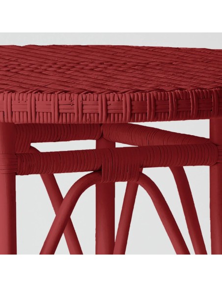 Primavera-coloured lacquered woven rattan table