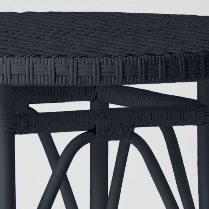 Primavera-coloured lacquered woven rattan table
