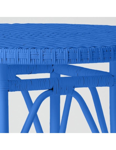 Primavera-coloured lacquered woven rattan table