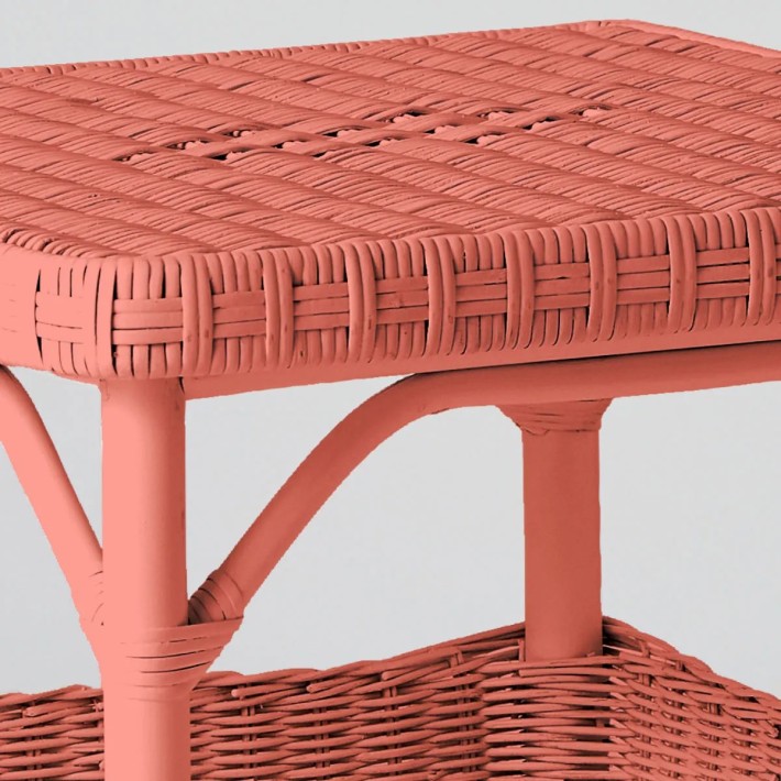 Table basse carrée en rotin laqué couleur Primavera