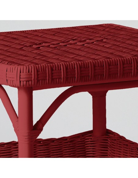 Square coffee table in Primavera-coloured lacquered rattan