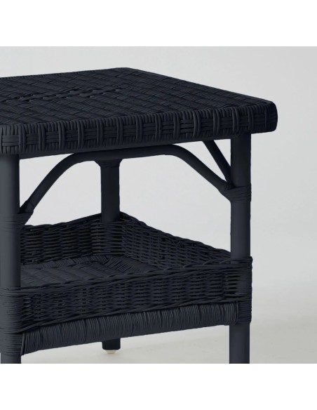 Square coffee table in Primavera-coloured lacquered rattan