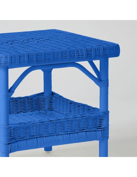 Table basse carrée en rotin laqué couleur Primavera