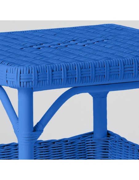 Square coffee table in Primavera-coloured lacquered rattan