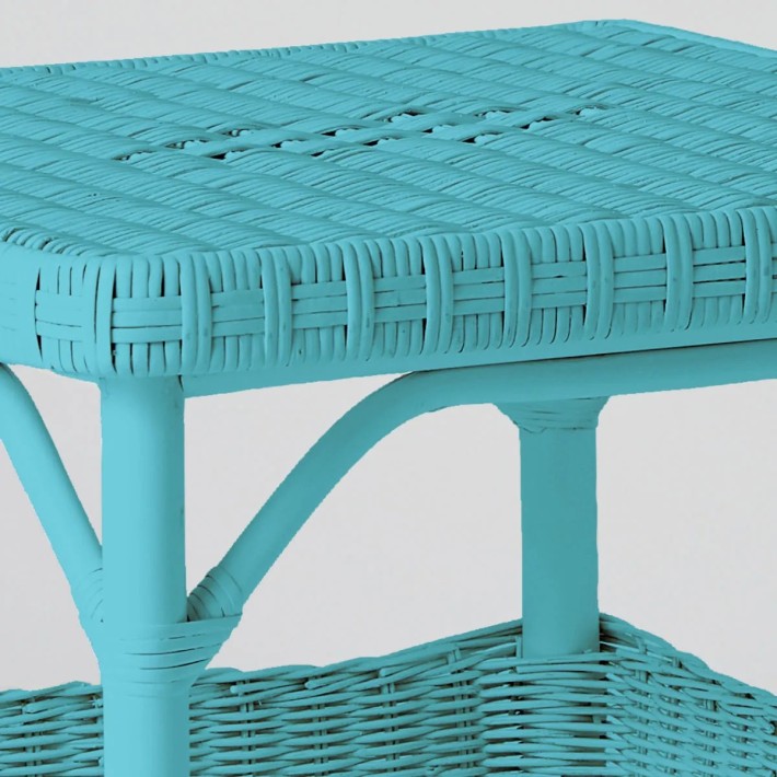 Table basse carrée en rotin laqué couleur Primavera