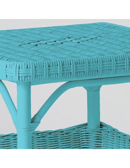 Table basse carrée en rotin laqué couleur Primavera