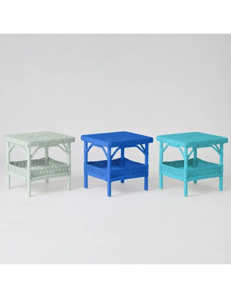 Table basse carrée en rotin laqué couleur Primavera
