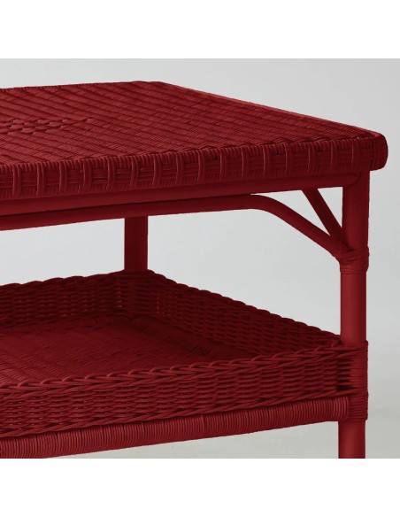 Rectangular coffee table in Primavera-coloured lacquered rattan