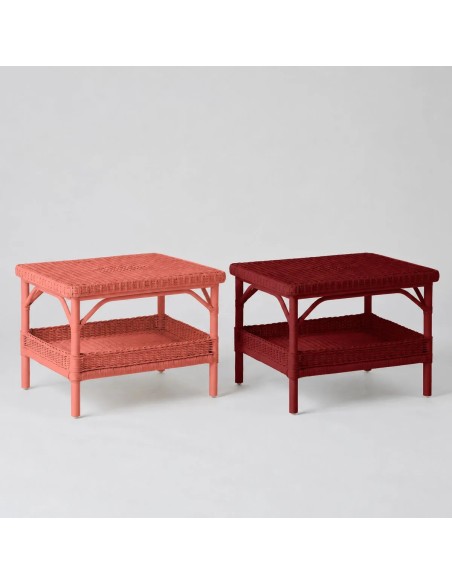 Table basse rectangulaire en rotin laqué couleur Primavera