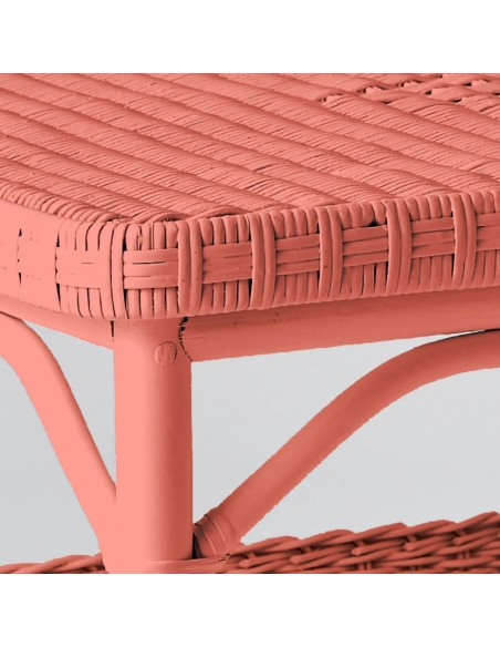 Rectangular coffee table in Primavera-coloured lacquered rattan
