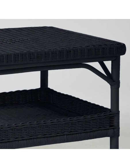 Rectangular coffee table in Primavera-coloured lacquered rattan