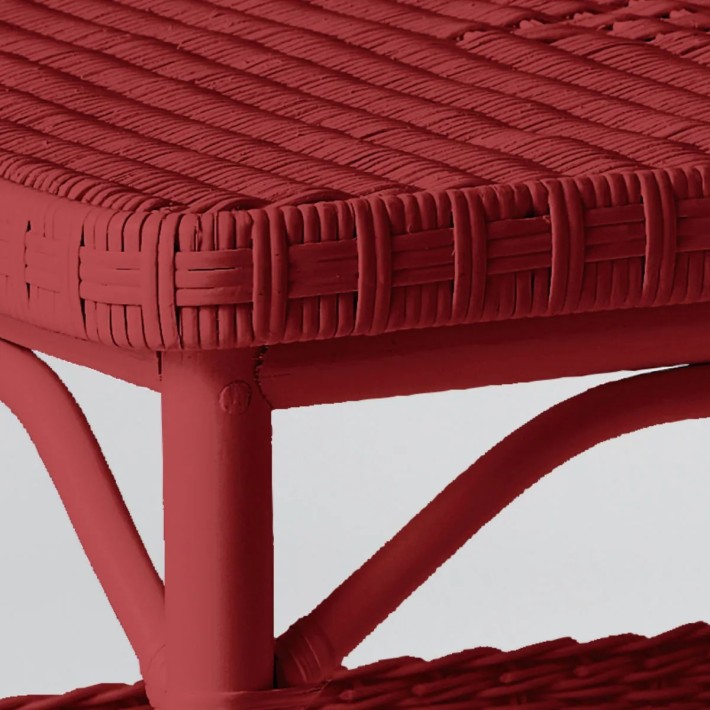 Rectangular coffee table in Primavera-coloured lacquered rattan