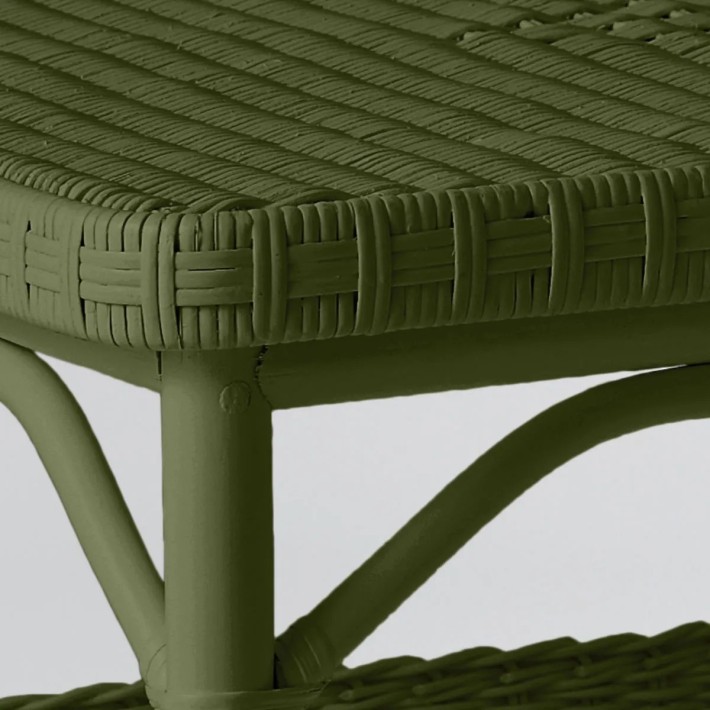 Rectangular coffee table in Primavera-coloured lacquered rattan
