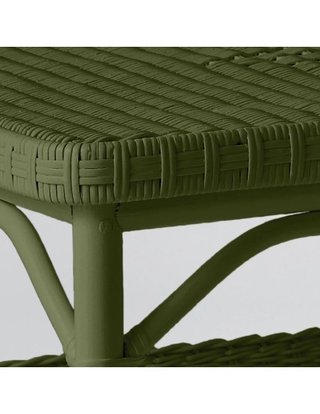 Rectangular coffee table in Primavera-coloured lacquered rattan