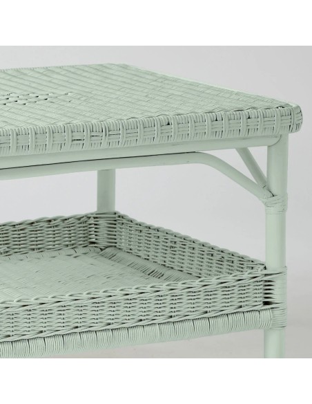 Rectangular coffee table in Primavera-coloured lacquered rattan
