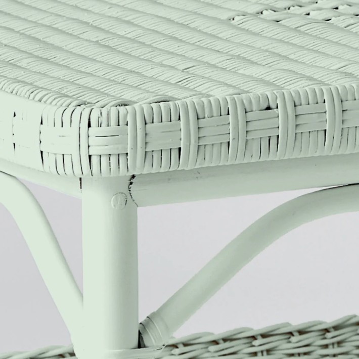 Rectangular coffee table in Primavera-coloured lacquered rattan