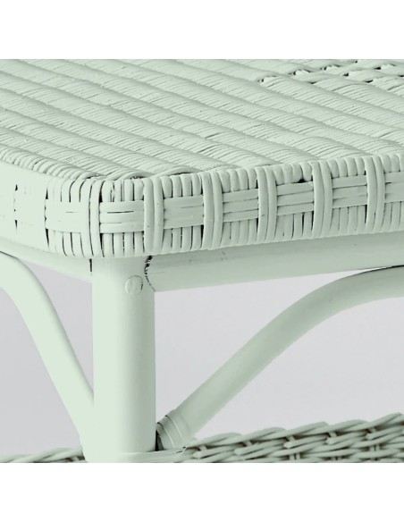 Rectangular coffee table in Primavera-coloured lacquered rattan
