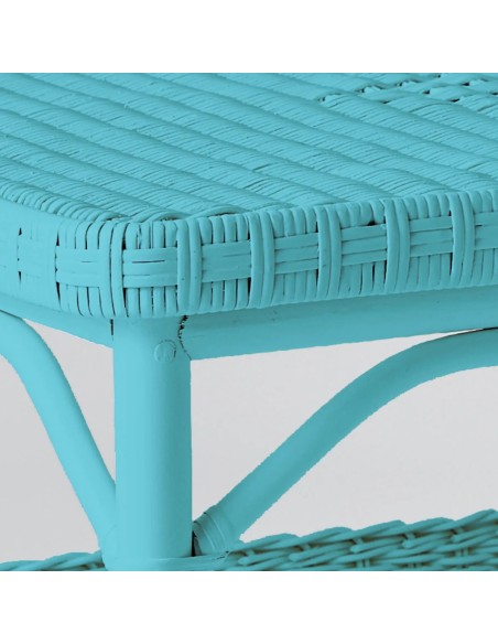 Rectangular coffee table in Primavera-coloured lacquered rattan