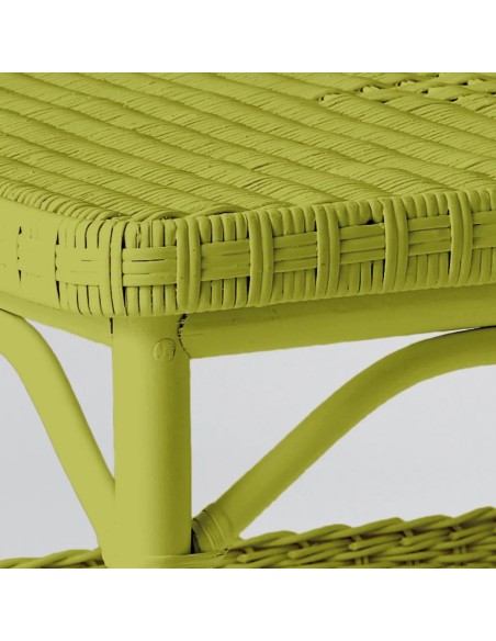 Rectangular coffee table in Primavera-coloured lacquered rattan
