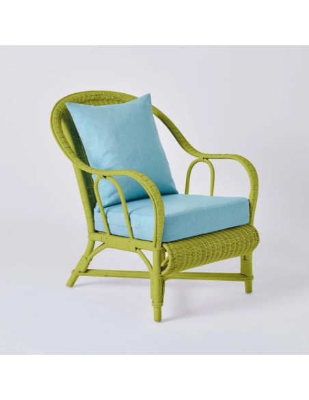 Primavera-coloured lacquered rattan armchair
