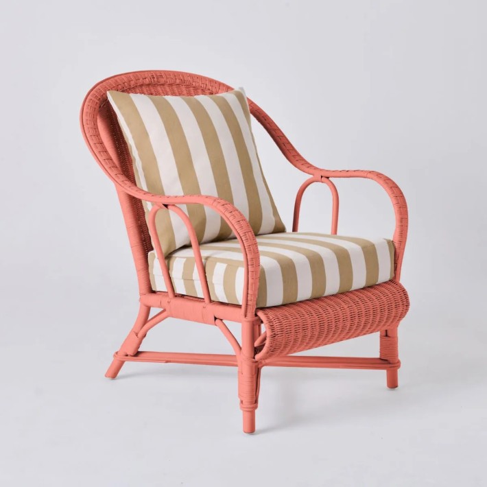 Primavera-coloured lacquered rattan armchair