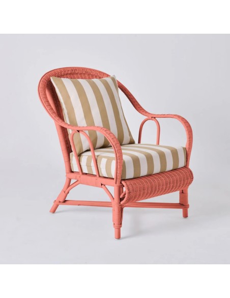Primavera-coloured lacquered rattan armchair