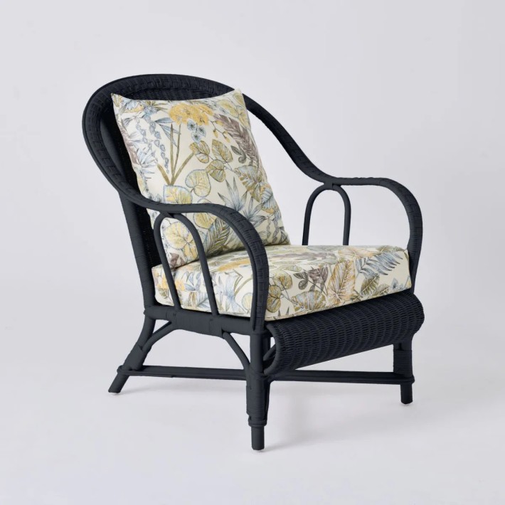 Primavera-coloured lacquered rattan armchair