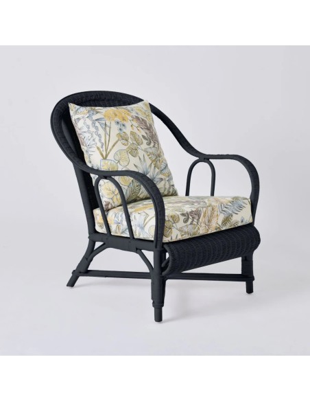 Primavera-coloured lacquered rattan armchair