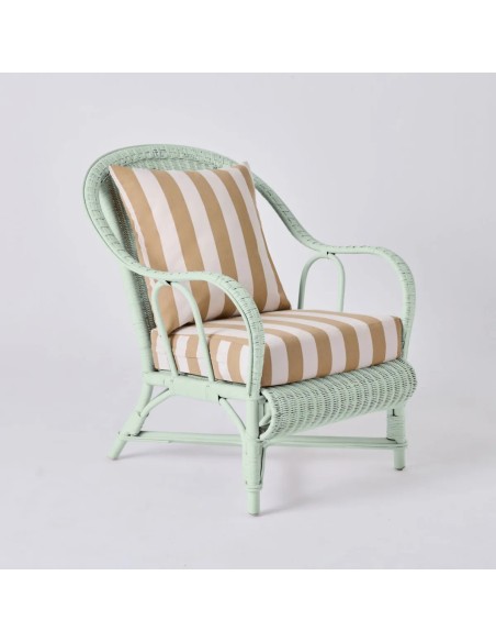 Primavera-coloured lacquered rattan armchair