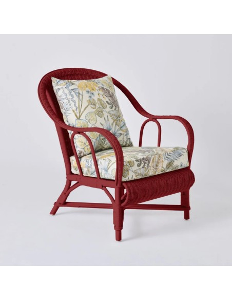 Primavera-coloured lacquered rattan armchair