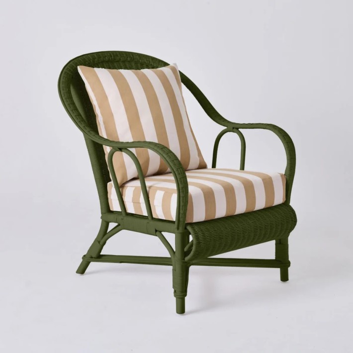 Primavera-coloured lacquered rattan armchair