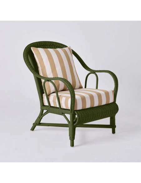 Primavera-coloured lacquered rattan armchair