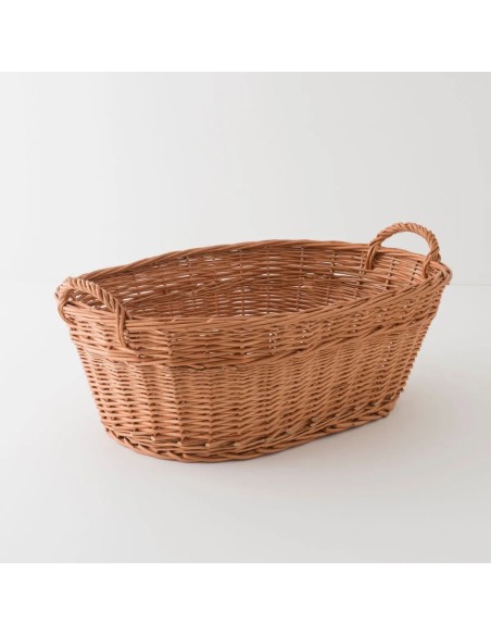 Oval willow laundry basket
