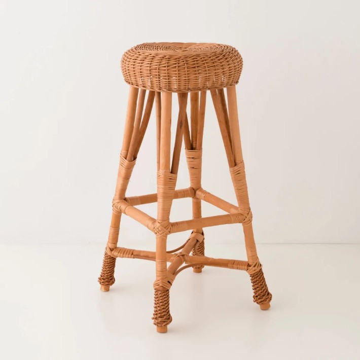 Tabouret de bar en osier